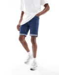 [ONLY & SONS] Only & Sons denim shorts in mid blue XS Medium blue denim