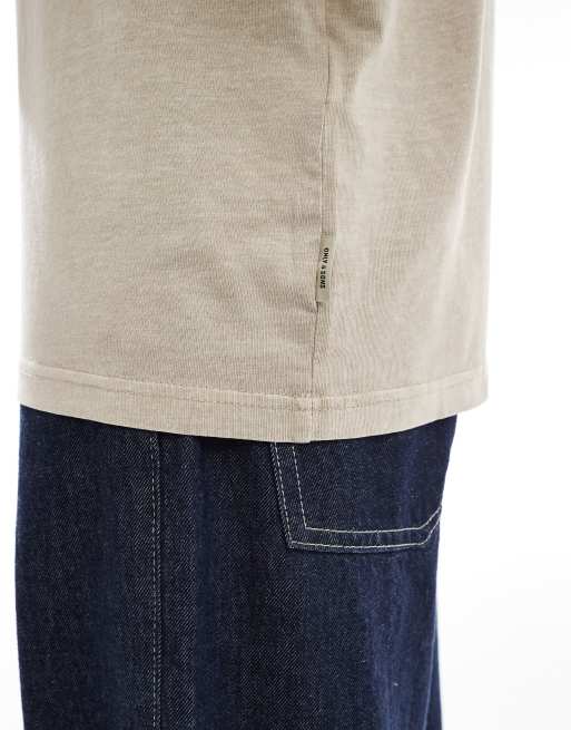 ONLY & SONS distressed t-shirt in cream, 2 of 4