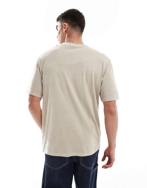 ONLY & SONS distressed t-shirt in cream, 4 of 4