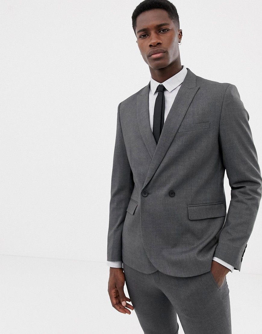 Only & Sons double breasted suit jacket-Grey