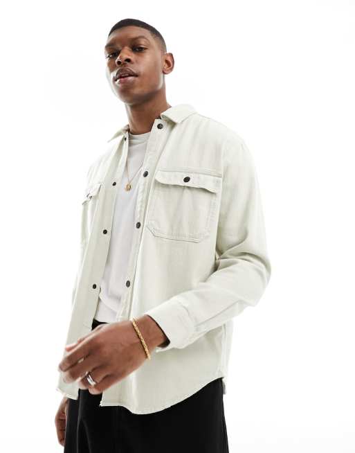 ONLY & SONS double pocket shirt in beige | ASOS