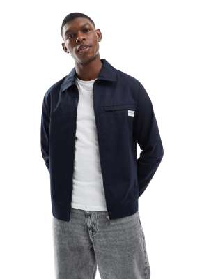 Only & Sons Double Zip Worker Jacket In Navy