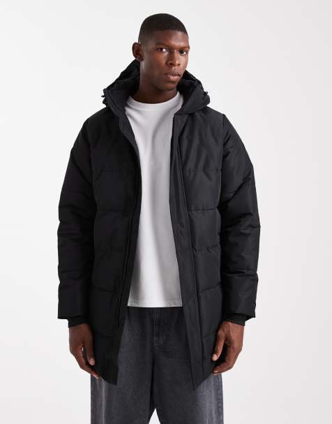 Only & Sons - Doudoune longue et imperméable avec capuche - Noir - view 1