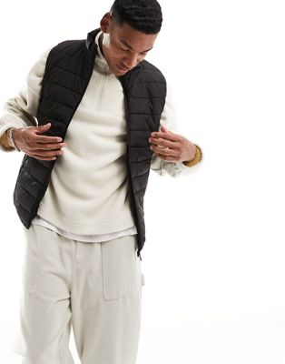 Only & Sons quilted gilet in black  - ASOS Price Checker