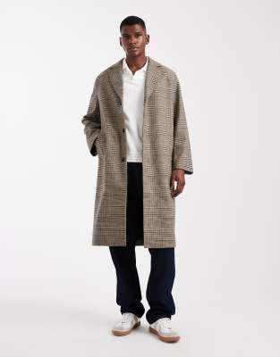 Only & Sons Drop Shoulder Longline Coat In Gray