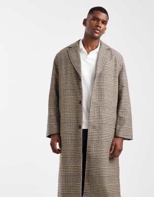Only & Sons Drop Shoulder Longline Coat In Gray