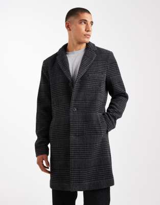 Only & Sons Drop Shoulder Longline Wool Coat In Gray