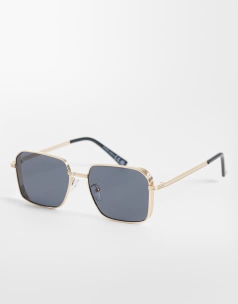ONLY & SONS – Eckige Sonnenbrille aus goldfarbenem Metall mit schwarzer Tönung - view 1