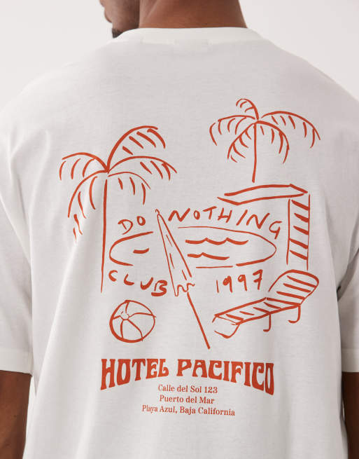 ONLY & SONS - Ecrufarvet oversized T-shirt med 'Do Nothing'-print på ryggen, 5 af 5