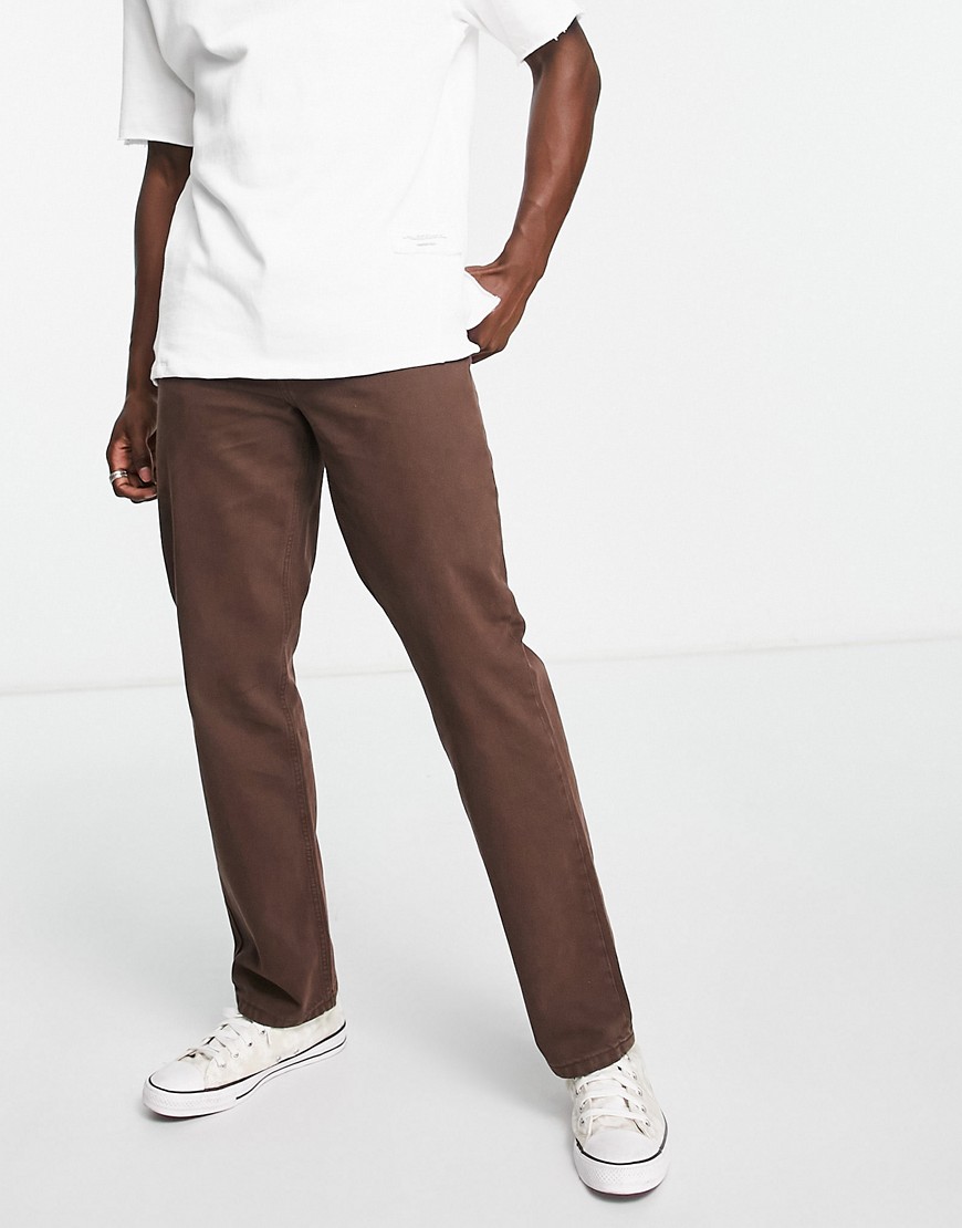 Only & Sons Edge baggy fit jeans in brown wash