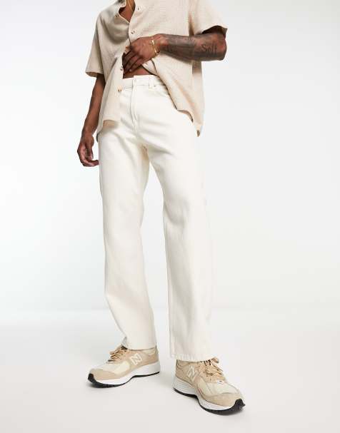 Only & Sons Edge baggy fit jeans in ecru - view 1