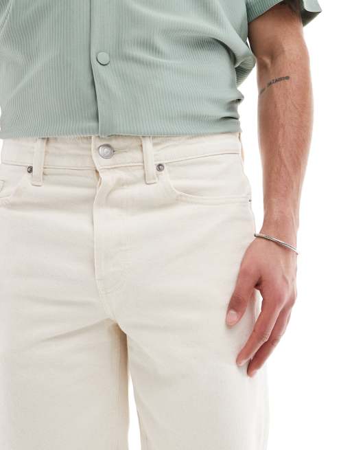 ONLY & SONS - Edge - Beige denimshorts i lige pasform, 5 af 5