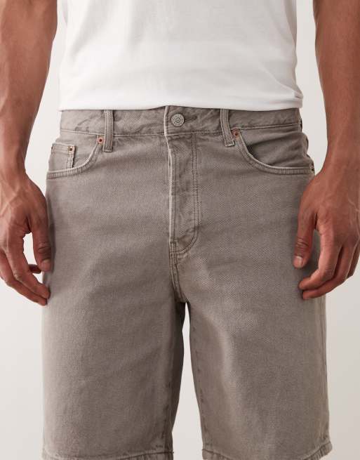 Only & Sons - Edge - Forvasket vintage-grå denimshorts med lige ben, 4 af 5