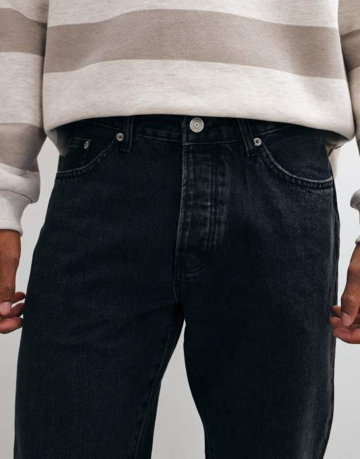 Only & Sons – Edge – Gerade geschnittene Jeans in schwarzer Waschung, 4 von 5