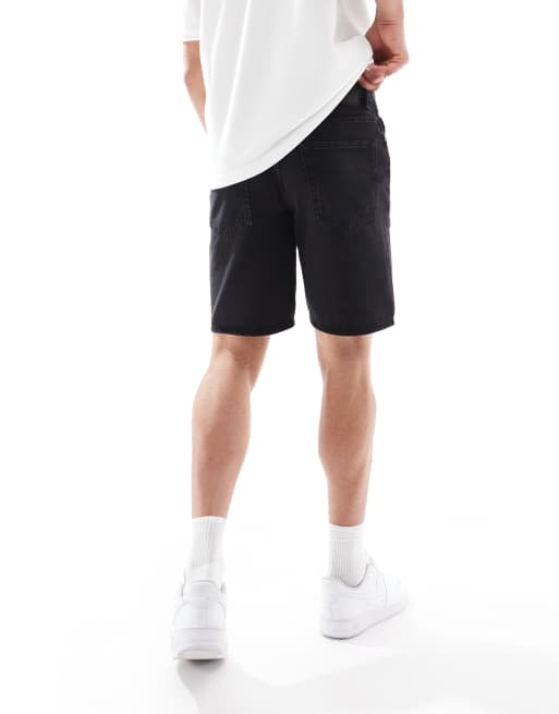 ONLY & SONS – Edge – Gerade geschnittene Jeansshorts in verwaschenem Schwarz , 3 von 5