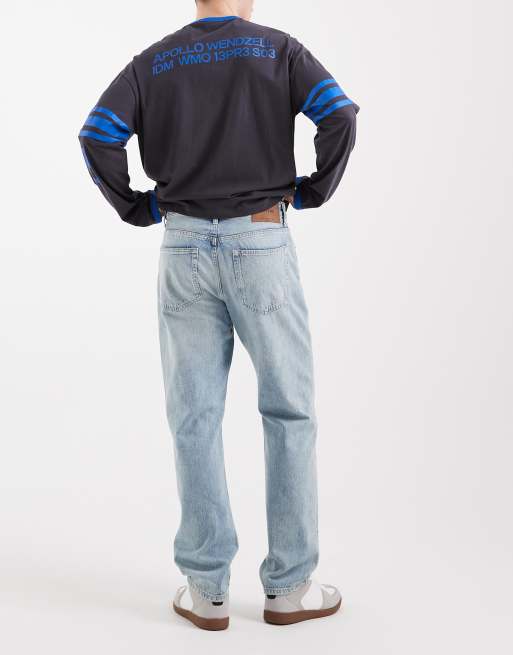 ONLY & SONS – Edge – Jasnoniebieskie jeansy o prostym kroju z przetarciami, 3 z 5
