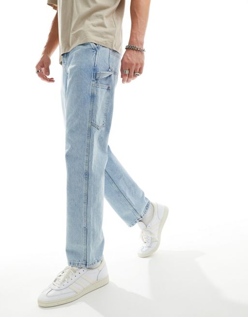 ONLY & SONS – Edge – Ljusblå jeans i 90-talsstil med rak passform