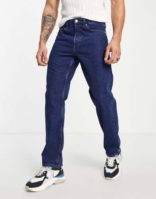 Only & Sons – Edge – Locker geschnittene Jeans in Dunkelblau 