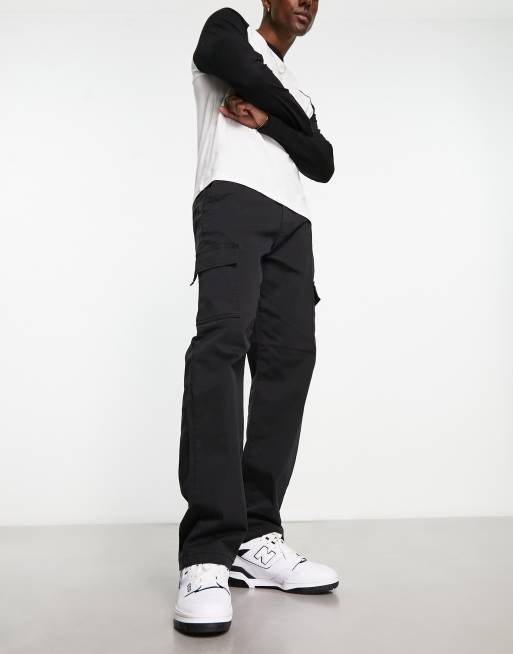 Only & Sons Edge loose fit cargo pants in black