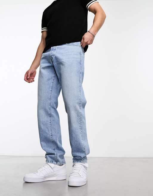 Only & Sons Edge loose fit jeans in light wash