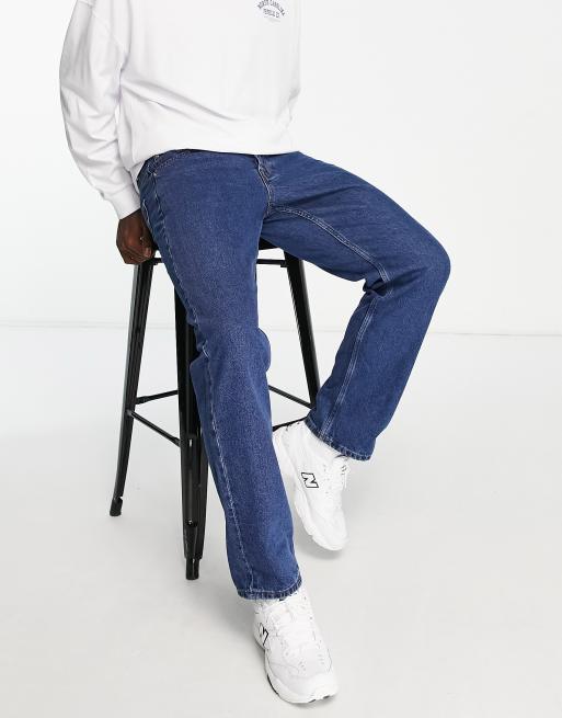 Only & Sons Edge loose fit jeans in mid wash