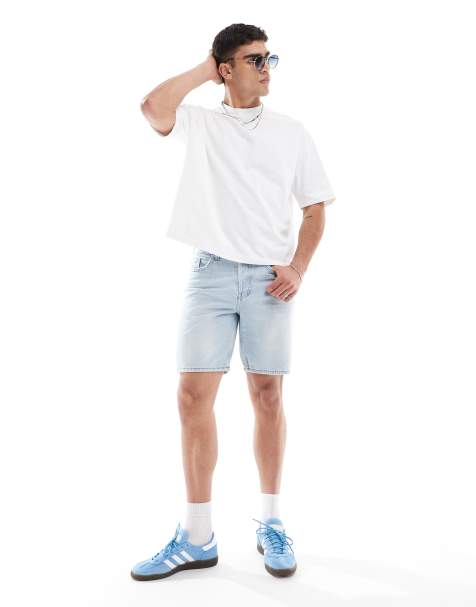 ONLY & SONS - Edge - Lyseblå denimshorts i lige pasform - view 1