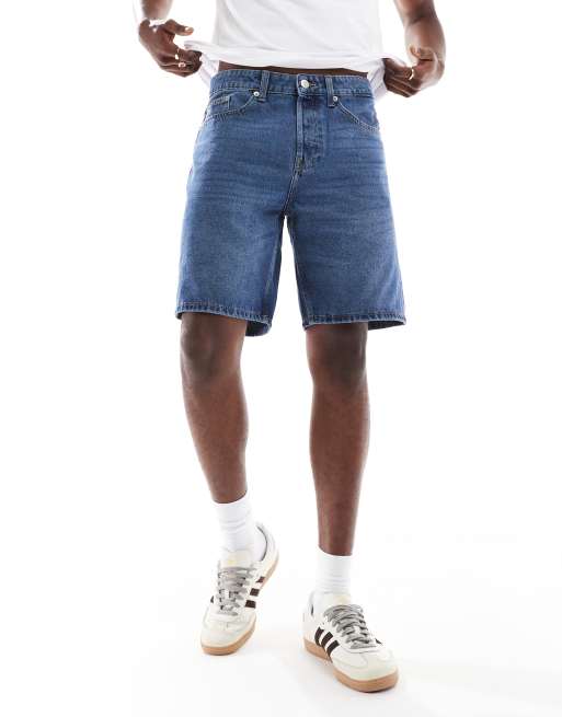 ONLY & SONS - Edge - Rechte denim short in donkerblauwe wassing, 3 van 5