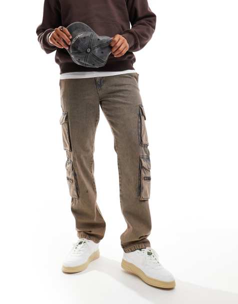 ONLY & SONS Edge straight cargo pants in stone wash - view 1