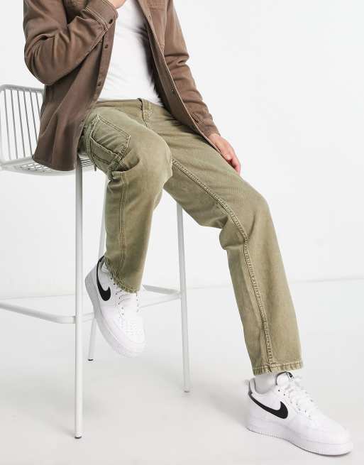 ONLY & SONS Edge straight fit cargo jeans in beige