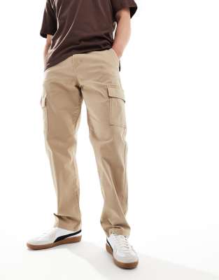 Only & Sons Edge Straight Fit Cargo Pants In Beige-neutral