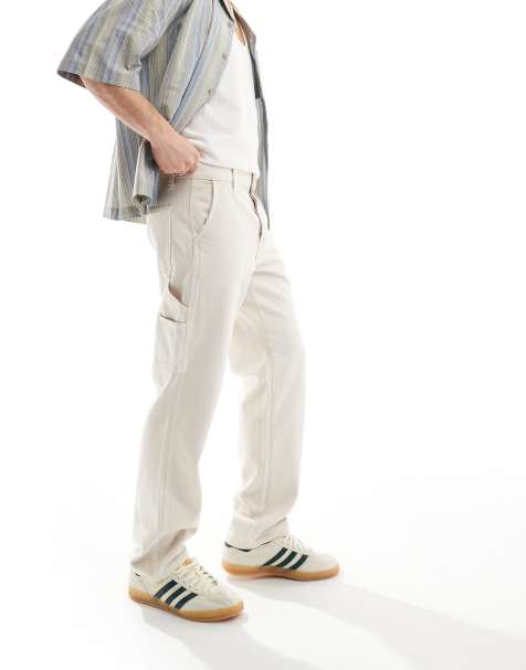 ONLY & SONS Edge straight fit carpenter jeans in ecru - view 1