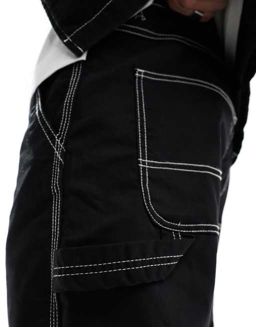 ONLY & SONS Edge straight fit carpenter pants with contrast
