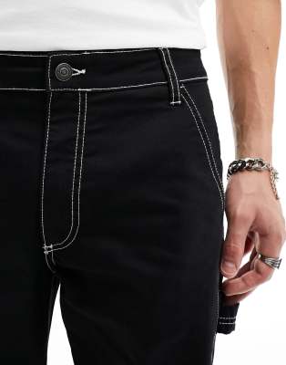 ONLY & SONS Edge straight fit carpenter pants with contrast