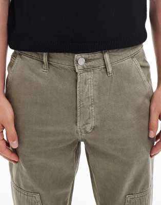 ONLY & SONS Edge straight fit cord carpenter jeans in vintage green wash