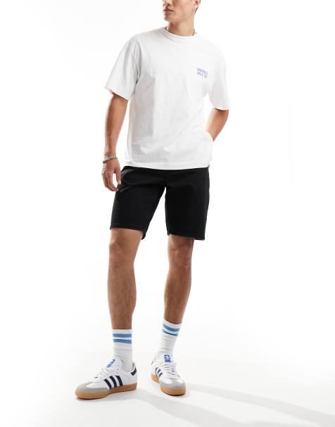 ONLY & SONS Edge straight fit denim shorts in black - view 1