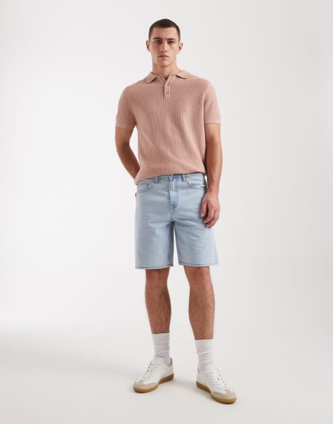 ONLY & SONS Edge straight fit denim shorts in light blue