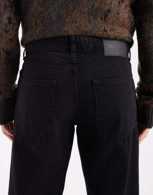 ONLY & SONS Edge straight fit jeans in black, 4 of 5