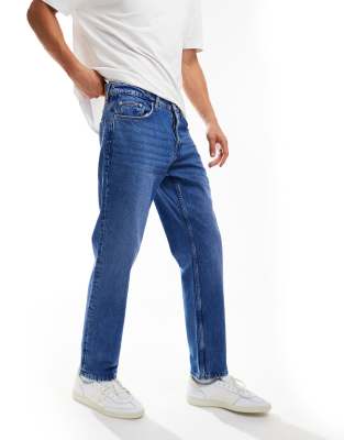 Edge straight fit jeans in bright blue rinse