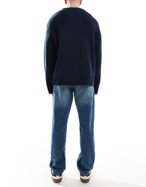 ONLY & SONS Edge straight fit jeans in dark washed blue