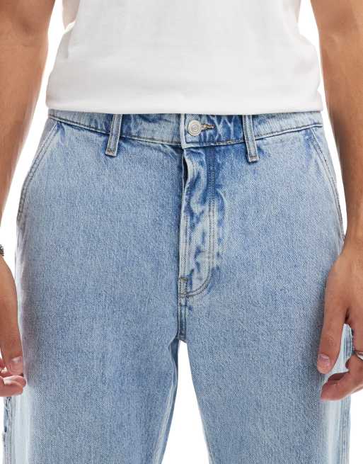 ONLY & SONS edge straight fit jeans in light blue 90s wash, 5 of 5