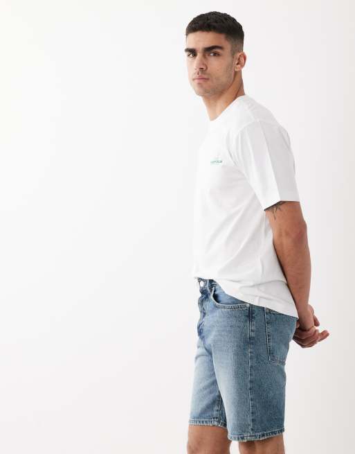 ONLY & SONS Edge straight fit shorts in mid wash blue, 3 of 5