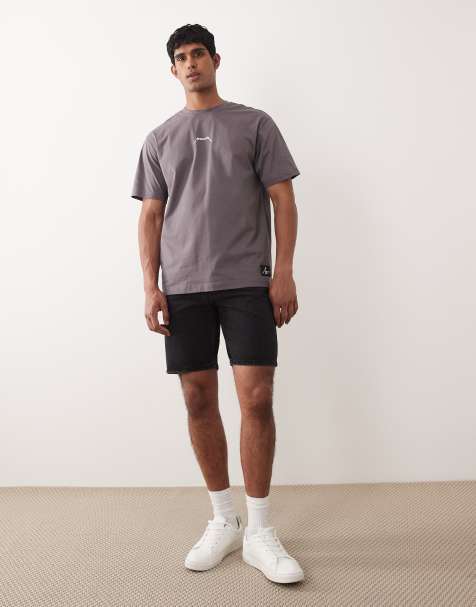 ONLY & Sons – Edge – Svarta, raka jeansshorts - view 1