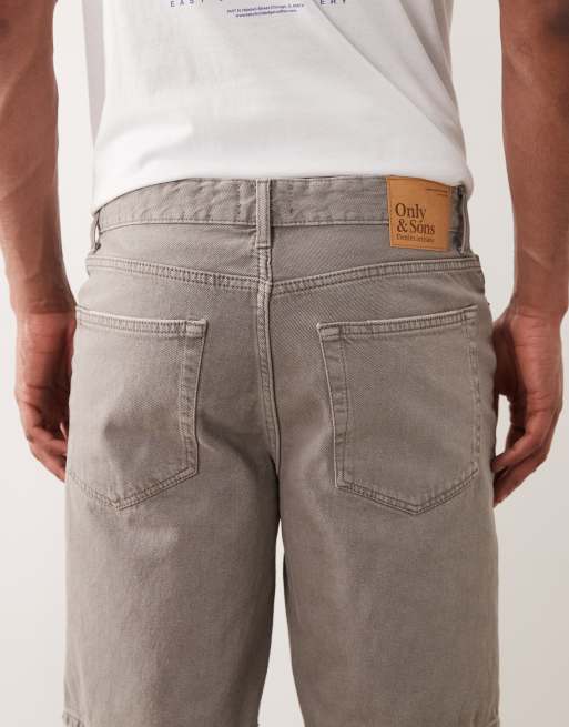 ONLY & SONS – Edge – Szare szorty jeansowe o prostym kroju, 5 z 5