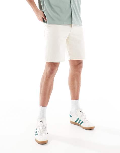 ONLY & SONS Edge straight fit denim shorts in ecru