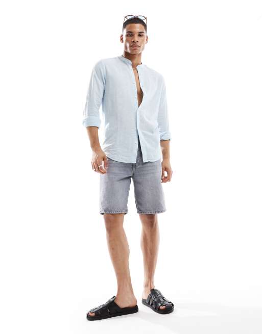 ONLY & SONS – Edge – Szorty jeansowe o prostym kroju w spranym szarym kolorze, 4 z 5
