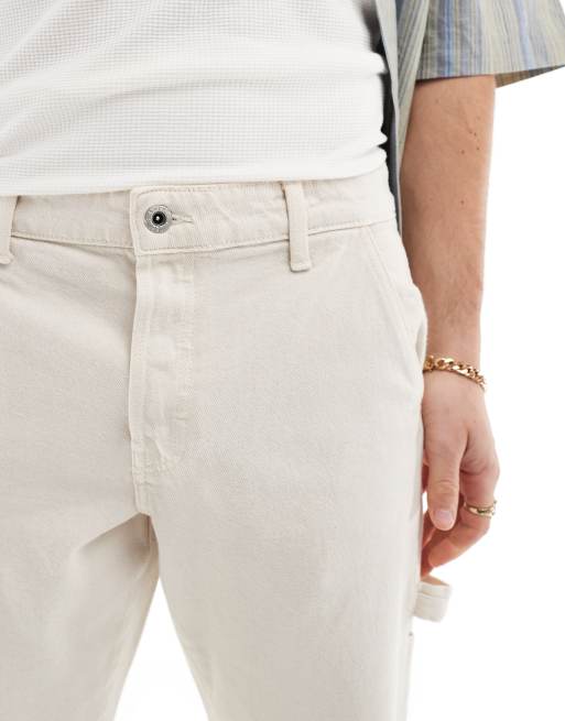 Only & Sons - Edge - Timmermansjeans met rechte pasvorm in ecru, 5 van 5