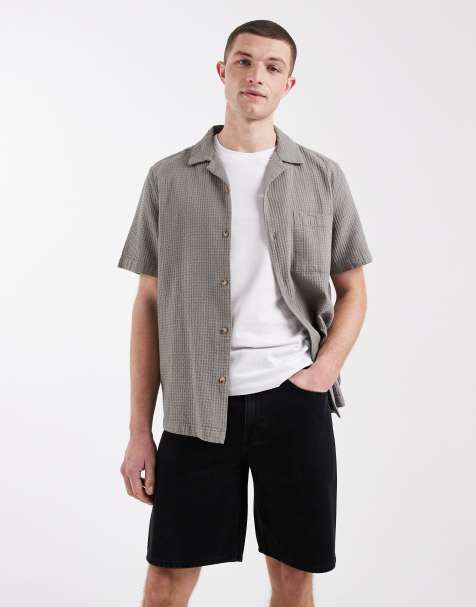 ONLY & SONS - Edge - Vasket sorte denimshorts i lige pasform - view 1