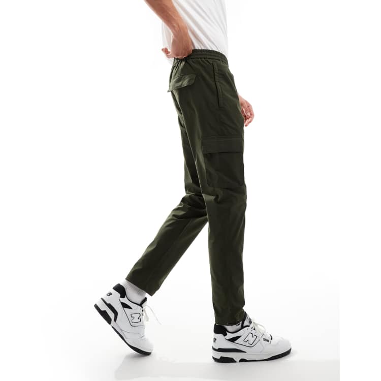 ONLY & SONS elasticated waist cargo pants in khaki | ASOS