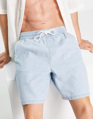 Only & Sons elasticated waist denim shorts - part of a set-Blue