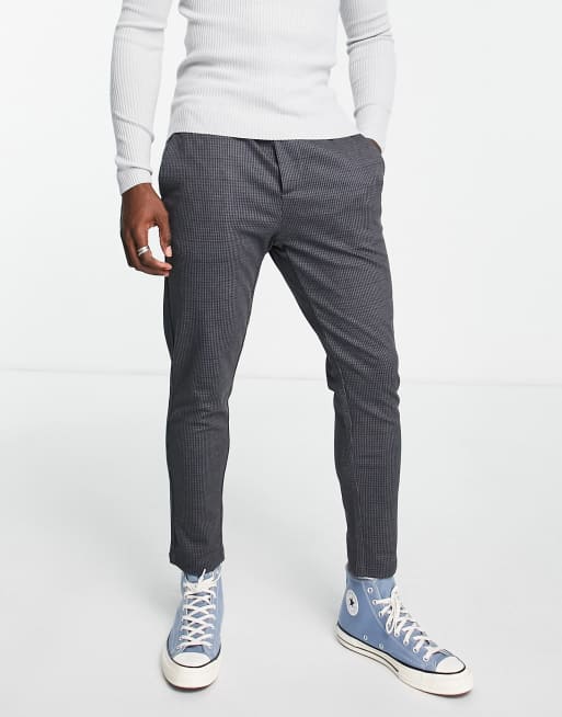 Mens tapered best sale cropped trousers